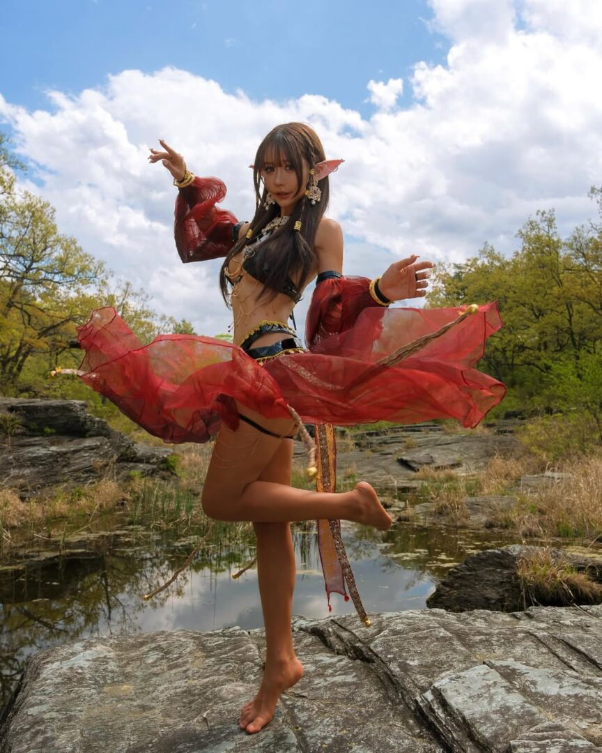 さぁ、踊りましょう#raqssharqi #褐色 #ダークエルフ